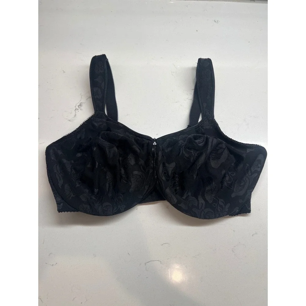 Wacoal Awareness Underwire Bra 85567 Black Floral Lace Full Figure 40DD